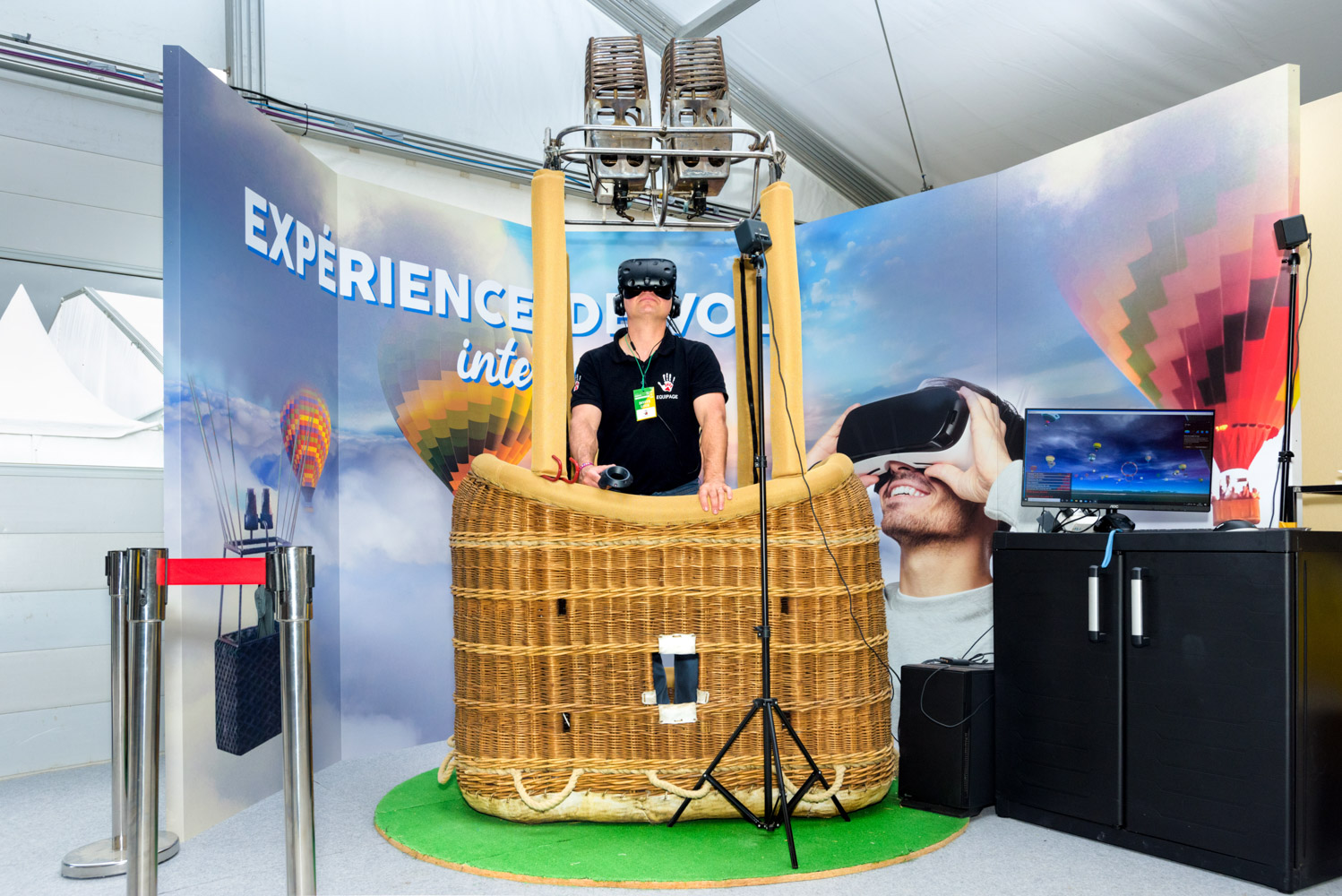 virtual reality experience in een luchtballon op het Grand Est Mondial Air Ballons 2023 luchtballonfestival Frankrijk